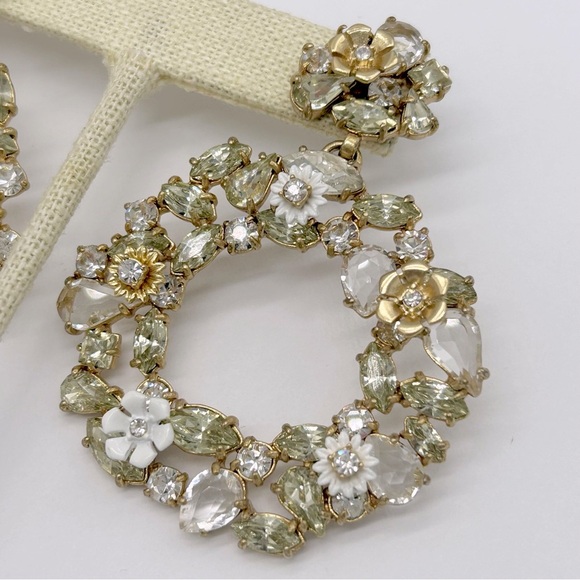 J. Crew Floral Jeweled Wreath Earrings - Picture 2 of 4